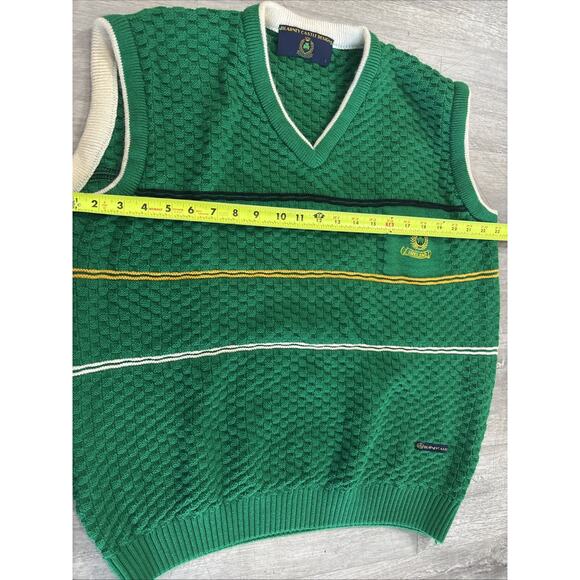 Blarney Castle Designs Sweater Vest Green Knit Ireland Logo Men's Large - Picture 4 of 8